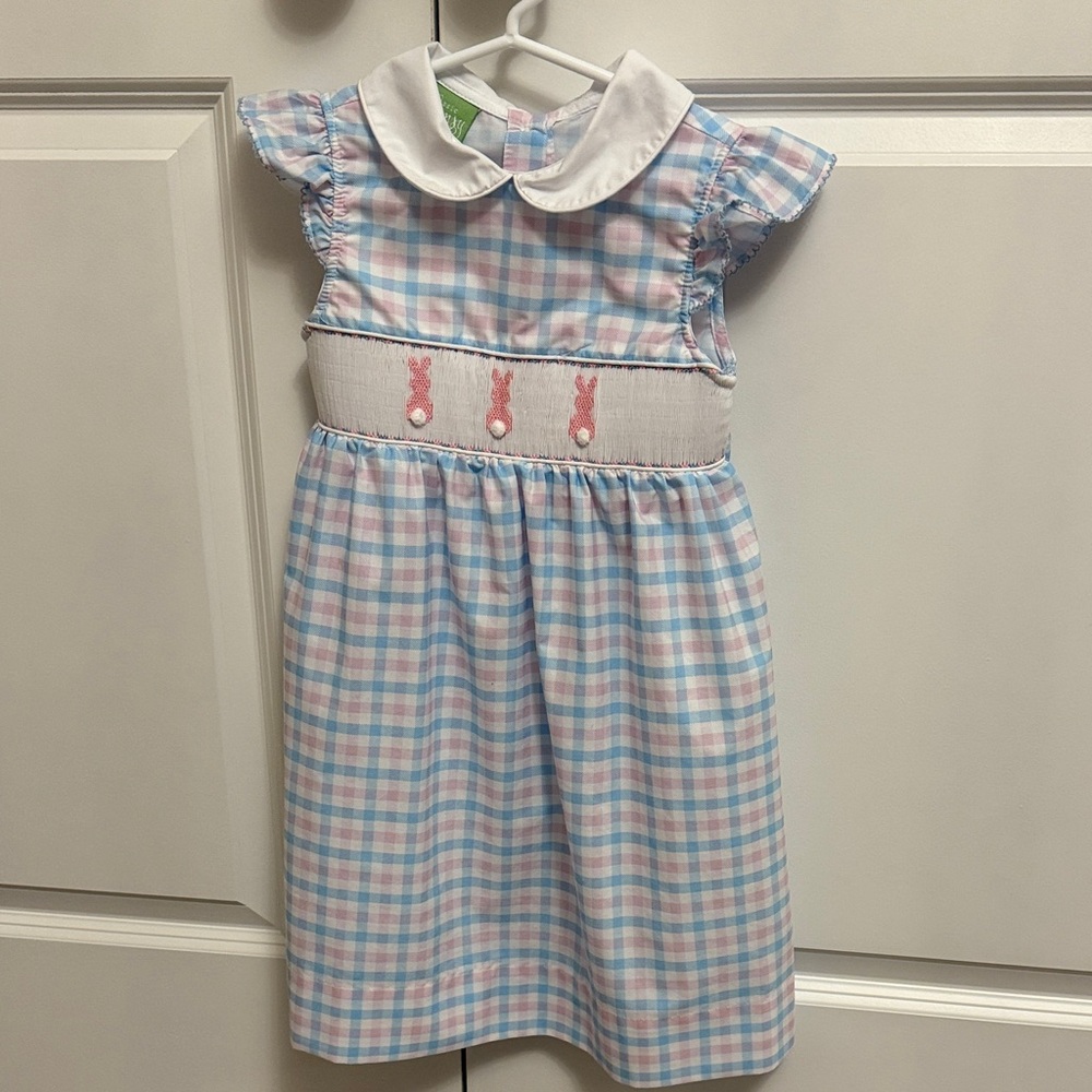 Blue and Pink Plaid Kids Dress